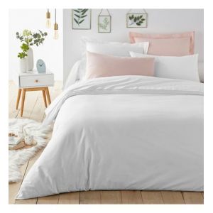 Housse de couette unie en coton, Scénario Blanc Couleur Blanc