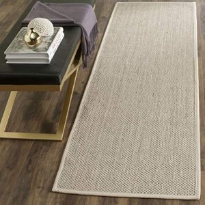 Safavieh Tapis en Fibres Naturelles Salon, Salle à Manger, Chambre à Coucher - Natural Fiber Collection, Tapis à Poil Court, Naturel et Beige, 76 x 305 cm