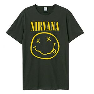 Nirvana Happy Face Charcoal - T-Shirt - gris - XS - 100% Coton,Jersey