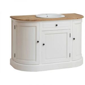 Meuble sous vasque en bois recycl&eacute; Garance