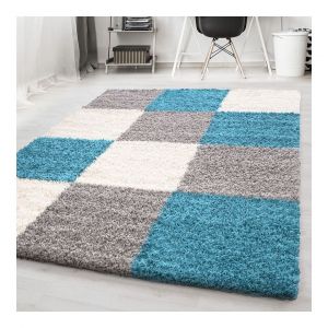 Allotapis Tapis shaggy graphique design Vita 120x170 Turquoise