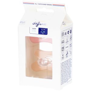 Difrax Sucettes Silicone 6-12M Natural Fit &ndash; Lot de 2 T&eacute;tines Durables &ndash; Rose-P&ecirc;che