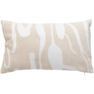 Atmosphera Coussin décoratif réversible jacquard Beige Lin et Blanc 30 x 50 cm