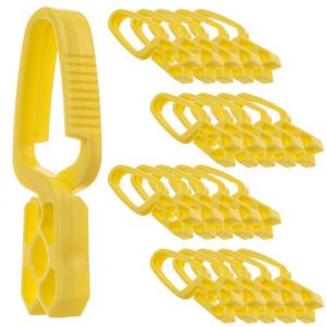 Lot de 20 pinces à linge en plastique robuste - Pinces à chaussettes colorées - Résistantes au vent - Pour l'intérieur et l'extérieur (jaunev1)