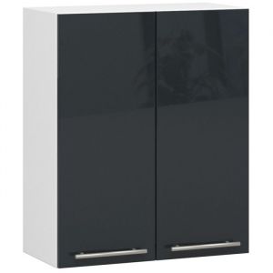 Akord - Armoire Cuisine Suspendue Oliwia Blanc/Gris Graphite 60X30X72