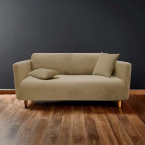 Douceur d'Intérieur, Housse de canapé (180-230 cm) Sacha Lin, Polyester Gaufré Extensible