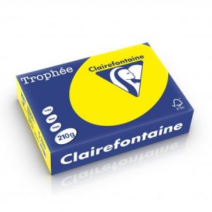 Image de Clairefontaine 2210C - Ramette de 250 feuilles de papier Trophée jaune soleil, A4, 210 g/m²