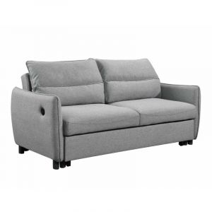 Image de ARLEN - Canapé convertible 3 places en tissu gris clair