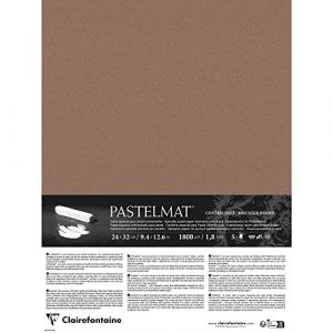 Clairefontaine 796011C - Contrecollé Papier Pastelmat - 5 Feuilles Contrecollées Carte Spéciale pour Pastels Secs - 24x32 cm 360g 1,8 mm - Marron