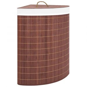 Panier à linge d'angle bambou 60 litres marron 02_0006206