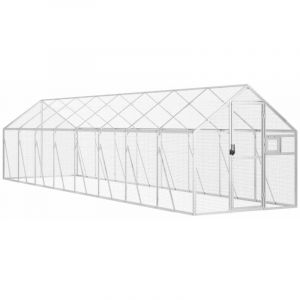 VidaXL Volière argenté 1,79x8x1,85 m aluminium
