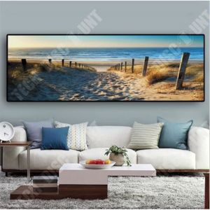 TD Moderne Océan Plage Mer Route Toile Impression Moderne Décor à la Maison Mur Art Photo sans Cadre Impressions 40*120cm