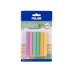 MILAN Blister de 6 Barres de p&acirc;te &agrave; Modeler de Couleurs Pastel (70 g)