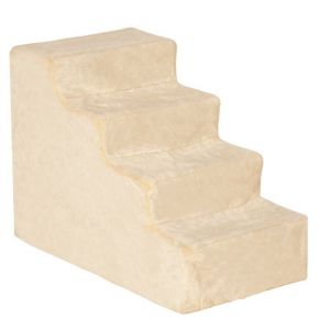 Image de Pawhut Escalier pour chien - 4 marches antid&eacute;rapante - housse amovible et lavable - 60 x 35 x 44cm - beige