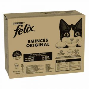 Felix Mégapack Classic 80 x 85 g - lot mixte viande (4 sortes)