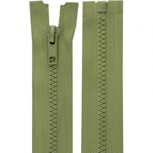Cyclingcolors 2x Fermeture Éclair N°5 30 Cm Tirette Curseur Polyester Extrémité Ouverte Maille Glissière Vêtement, Kaki