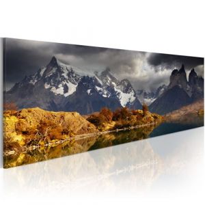 Artgeist Tableau - Mountain landscape before a storm 120x40