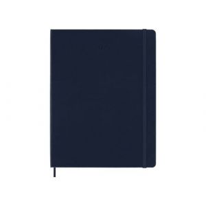 Moleskine Weekly Planner, Agenda Hebdomadaire avec Espace pour Notes 12 Mois 2025, Couverture Rigide et Fermeture Élastique, Couleur Bleu Saphir, Format Extra Large 19x25 cm