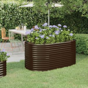 VidaXL Jardinière de jardin Acier enduit de poudre 152x80x68 cm Marron