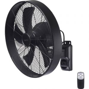 Sygonix Ventilateur mural 50 w (ø x h) 45 cm x 45.5 cm noir avec télécommande, oscillant, minuteur, pivotant