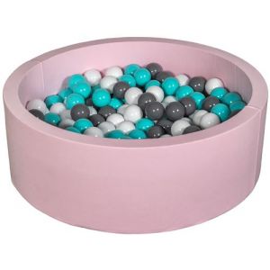 Piscine à balles Aire de jeu + 200 balles rose blanc,gris,turquoise