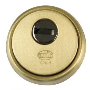 Amig - Bouclier de Sécurité pour Serrures | Résistant en Laiton | Protection Anti-Perçage | Pour Portes ≥ 40mm | Compatible avec Modèle 20, Mat, Ø65mm, Laiton