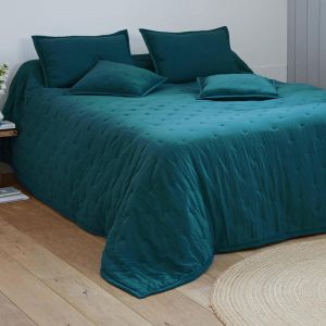 Couvre-lit en polyester - Celeste - 240 x 260 cm - Bleu canard