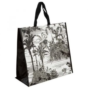 Atmosphera Sac Cabas de Shopping "Palmiers" 45cm Noir