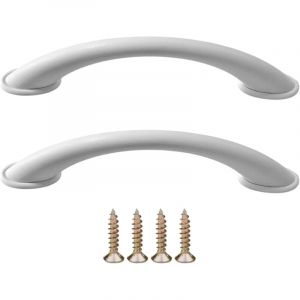 Cyclingcolors 2x Poignée de meuble entraxe 96mm plastique placard porte cuisine armoire tiroir buffet maison, blanc