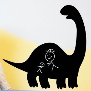 Ambiance Sticker Ardoise Tableau Noir - Stickers Muraux Adh&eacute;sif Effa&ccedil;able - Dino - H35 x L35 cm
