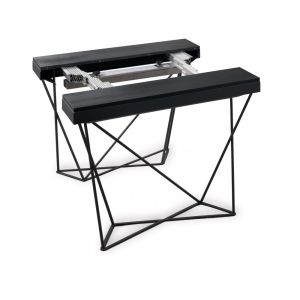 Image de Table console extensible a rallonges AVIANCA plateau Noir charbon largeur 90cm