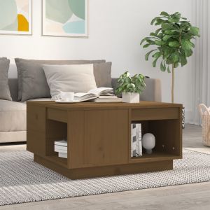 VidaXL Table basse Marron miel 60x61x32,5 cm Bois massif de pin
