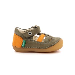 Kickers Salomés Cuir Sushy Vert - Couleur Vert - Taille 18