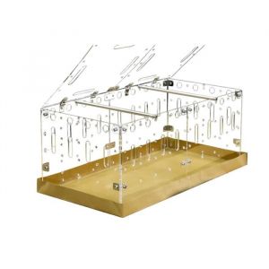 Cage Acrylique Compacte 60x30 Cm Pour Cochon D'inde, Modulaire, Fond Jetable, Couvercle Ouvrant, Id&eacute;ale Isolement Et Soins