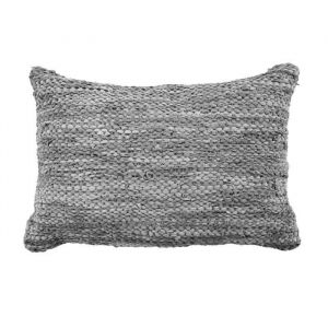 Image de Coussin en cuir tressé Skin 40 x 60 cm Gris clair