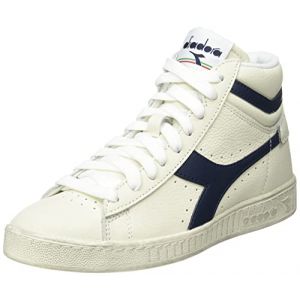 Diadora Game L High Waxed, Chaussure de Piste d'athltisme Mixte, White Blue Caspian Sea, 39 EU