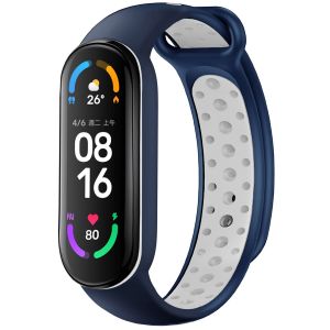Image de IMoshion Bracelet sportif en silicone Xiaomi Mi Band 5 / 6 - Bleu / Blanc