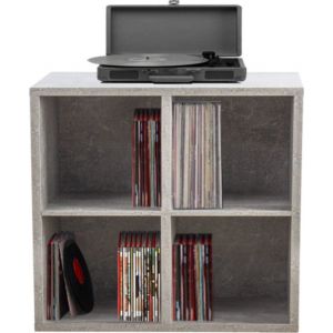 Armoire à disques vinyle lp - rangement disques vinyle lp - bibliothèque - béton gris