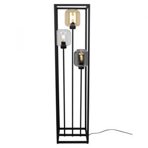 Lampadaire Loft Noir Abat-Jour En Verre