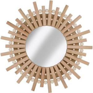 Image de Arti Casa Miroir mural - Miroir rond Sun - 30cm - Bois