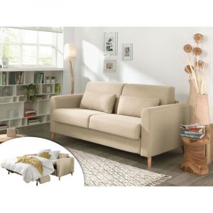 Image de Timo Canapé 3 places convertible ouverture express couchage quotidien Scandinave Couleur Beige