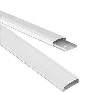 Perfect goulotte de c&acirc;ble en Plastique avec 1x 40cm, Ruban adh&eacute;sif 3M comme Accessoire, 0,50m, Blanc