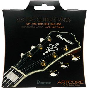 Ibanez IFAS6SL Jeu de cordes pour guitare électrique, 6 cordes pour full hollow bodies/Tirant Jazz Light