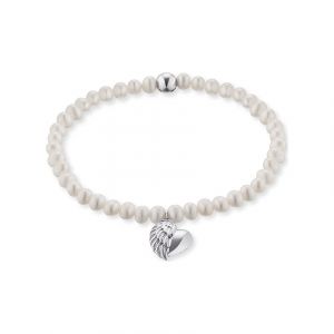 Engelsrufer Bracelet ERB-HEARTWING-PE Perle, Argent rhodi&eacute;