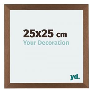Yd. - Your Decoration - 25x25 cm - Cadres Photo en mdf Avec Verre acrylique - Anti-Reflet - Excellente Qualité - Cuivre Décor - Cadre Decoration