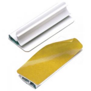 Durable Varioclip adhésif, clip blanc avec bandes vertes noir