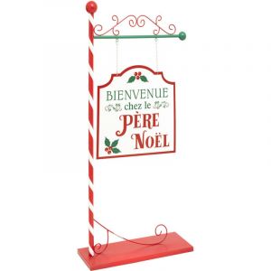 Pancarte m&eacute;tal P&egrave;re No&euml;l H105,5 cm