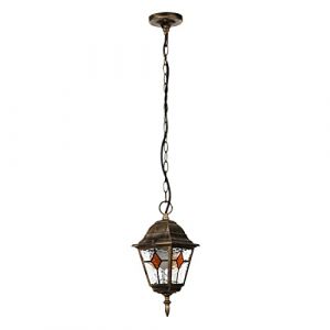 Suspension d'extérieur Salzburg de couleur cuivre antique au design rustique H:32cm E27 - Cuivre antique - Cuivre antique