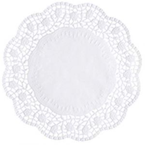 Papstar Lot de 100 napperons en tissu Blanc Diam&egrave;tre 20 cm