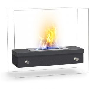 Image de Cleopatra - Chemin&eacute;e de table au bio&eacute;thanol avec br&ucirc;leur de 1,5L. Chemin&eacute;e bio&eacute;thanol sur pied en acier inoxydable et verre tremp&eacute;. Dimensions :